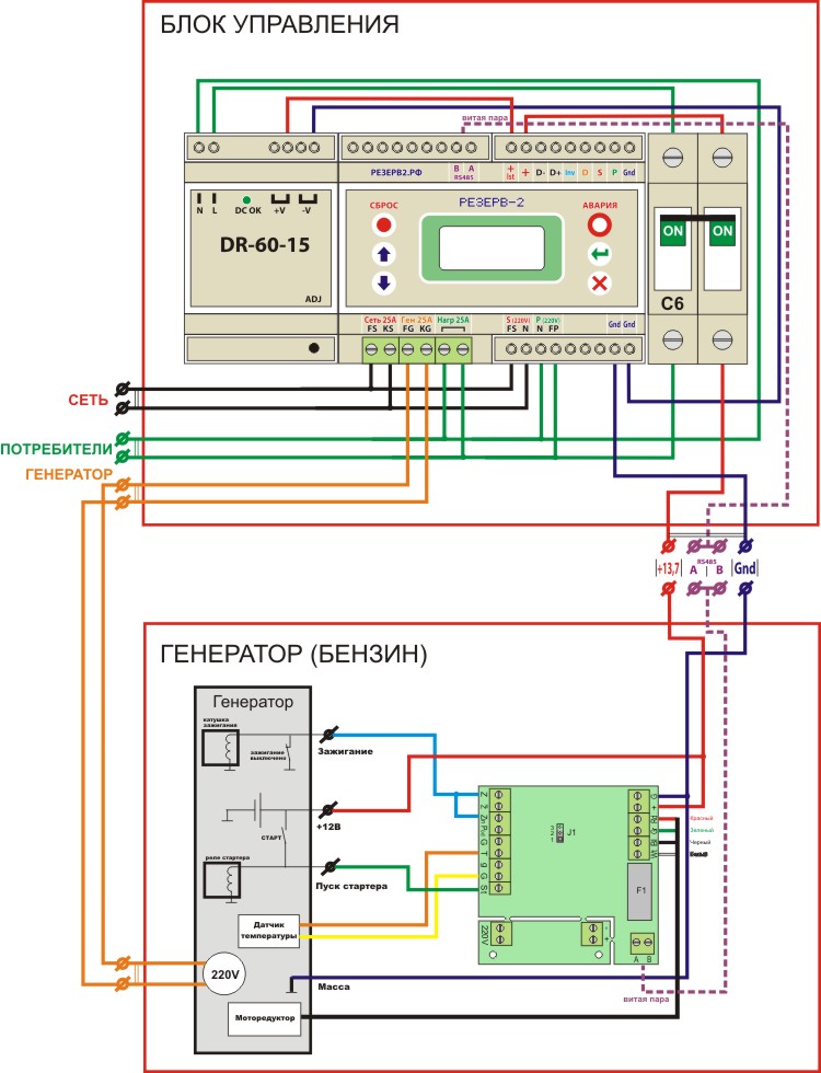 Авр для генератора с автозапуском 380 вольт схема подключения